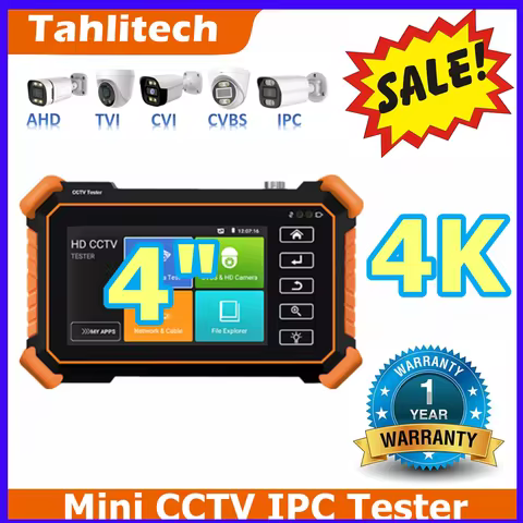 IP Camera Tester 4" Mini 8K WIFI UTP Cable Test 8K IPC 8MP AHD CVI TVI Camera Testing Tool Support H