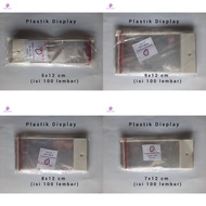 Plastik Display / Plastik Perlize / Plastik Opp Gantung isi 100 LEMBAR Ukuran 5x12 7x12 8x12 9x12 Ha