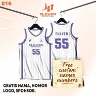 Eleven Basketball - Free Custom Printing Basketball Jersey Name Number 016
