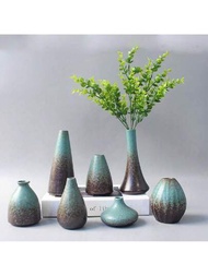 日式手工粗陶花瓶,復古禪意桌面綠植陶盆,可作為水耕栽培和展示小花為藝術品