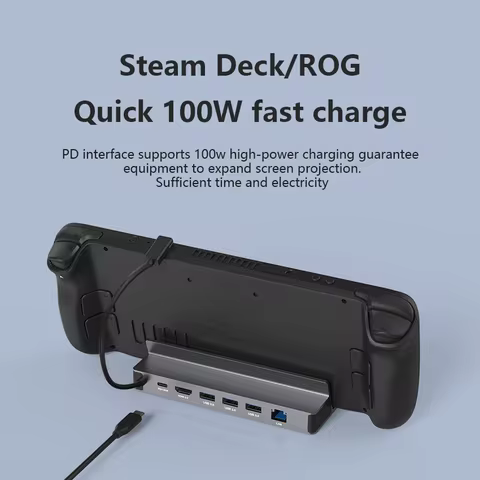 Blueendless USB C Docking Station for Steam Deck & ROG Game Docking 4K@60Hz DP HDMI-compatible Gigab