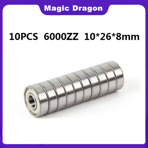 10PCS 6000ZZ Bearing ABEC-5 10x26x8 mm High quality Deep Groove 6000 ZZ Ball Bearings 6000Z 80100 Z 