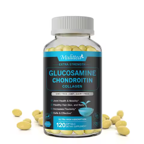 Mulittea Glucosamine Chondroitin Capsules with MSM Vitamin D3 Non GMO，Gluten free Healthy Food Suppl
