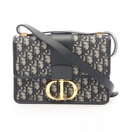 【二手】 Dior 30 MONTAIGNE Oblique 提花肩背包 M9203UTZQ 海軍藍帆布皮革 Oblique 30 Montaigne 女士包 二手 A