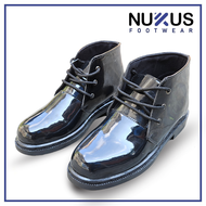 Sepatu PDH Pria Glossy Tali Pantofel Formal Hitam Kulit Sintetis - PDH GL