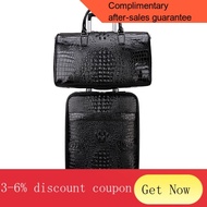 ML.SG Spot Top Luxury Business Luggage Men Crocodile Head Layer Cowhide Luggage Sets Cabin Travel Bags On Wheels Genuine