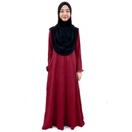 Jubah Abaya Pleated Umrah Muslimah Ironless Dress Plus Size Women Dress S M L XL 2XL 3XL 4XL 5XL 6XL