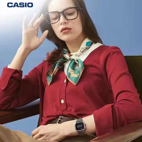 CASIO A168WGG-1B Waterproof Reverse Display Quartz Watch Retro Small Square Steel Bracelet Outdoor T