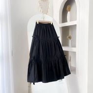 Loli Skirt Tali Serut Pita | Rok Panjang Wanita Korea | Rok Linen Wanita OOTD Hijab | Bawahan Wanita