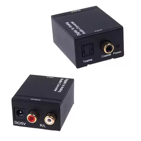 Digital Coaxial Toslink To Analog RCA L/R Adapter Optical Coax Toslink RCA Audio Adapter DAC Convert