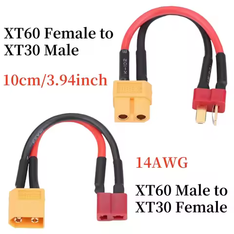 1/5pcs XT60 To Deans T Plug Male/Female Adapter Connectors with 14AWG 100mm Cable for RC Lipo Batter