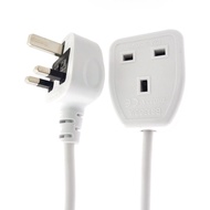 High Quality 1.8m White UK Singapore Malaysia Power Extension Cord ASTA Certificate, UK BS1363/A Ove