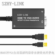 SZHY-LINK HDMI轉VGA分離器解碼器帶光纖音頻高清HDMI分離器4K