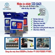 Printed label TZ2-S421 for Aimo E1000 Pro I Brother PT-E110/P300BT/P710BT - Black text on red and bl