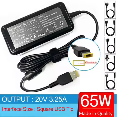 20V 3.25A Laptop AC Adapter Charger for Lenovo U31-70 S20-30 K4350 730-15 V110-14AST V110-15AST V310