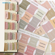 SEA_5 Sheets Bible Index Label Stickers Different Colors Self-adhesive Anti-slip Clear Print Boho Color Durable Bible Book Tabs