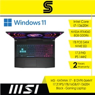 MSI KATANA 17 B13VFK-064MY - Gaming Laptop (17.3 FHD IPS 144HZ/I7-13620H/16GB(8X2) DDR5/1TB G4X4+1S/RTX4060 8GB GDDR6/W11/2YR)