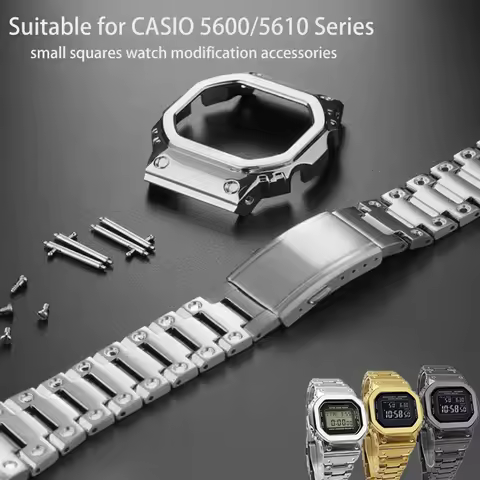 for Casio G-Shock Stainless Steel Watchband Case Fit DW-5600 GW-B5600 GB-5600 GW-M5610 DW5700 Series
