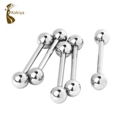 [kokiya] 5 Pieces 316L Stainless Steel Straight Bar Nose Tongue Ring Septum Barbell  Earrings Body J