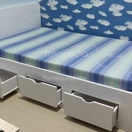 divan laci tempat tidur 90x200 / dipan king size / storage bed