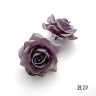 油画钻石玫瑰花头 diy头饰发簪胸花插花 古风汉服摄影道具小摆件 - 豆沙