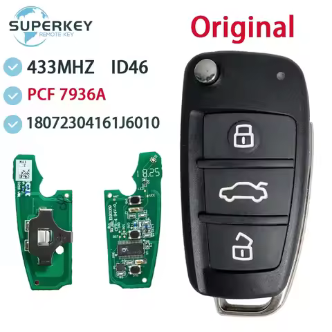Original OEM For Chery Tiggo 5 Flip Remote Key 434Mhz ASK ID46 PCF7936A HITAG2 7936 Chip 3 Buttons 1