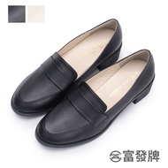Fufa Shoes [Fufa Brand] Simple Temperament Low-Heel Loafers Work Commuter Bag Casual Thick-Heel Interview Plain