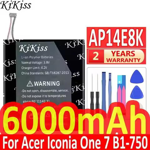 Safe 6000Mah For Acer Iconia One 7 B1-750 Tablet Battery Long-Lasting AP14E8K