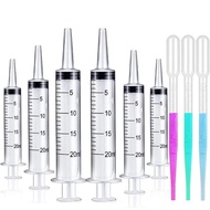 Coltonmw 50 Pack 20ml Syringe Tools for Measuring Labs Feeding Pets Sterile Individually Sealed