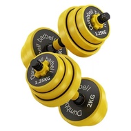 POTENCE Dumbbell Set Barbell Set 15Kg Dumbell Dumbbell Barbell Set Rubber 2 Pcs Iron Barbell 2 in 1 