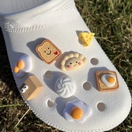 Cartoon Toast Food Snack Jbitz for design Fried Egg Jibits design  Bread jibits Charm Cheese Shoes A