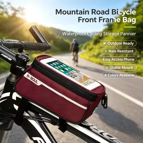 Waterproof Bike Handlebar Bag Top Tube Mountain Road Bicycle Front Frame Bag Saddle Pannier Cycling 