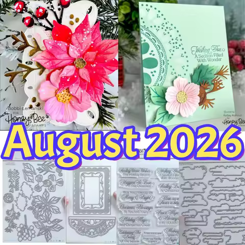 Christmas 2026 Cardmaking Wrapped in Blooms Clear Stamps Metal Cutting Dies Stencil For DIY Decorati
