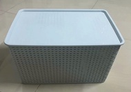 Giỏ nhựa đan Việt Nhật CÓ NẮP rổ nhựa đựng đồ quần áo vật dụng cá nhân chăn mền