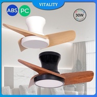 VITALITY24" 32" Ceiling Fan With Light DC Motor Mini Ceiling Fan in Bedroom LED Ceiling Light FSRK Z31G