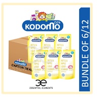 KODOMO [BUNDLE OF 6/12] BABY INFANT CLEANSER BOTTLE &amp; NIPPLE ACCESSORIES LIQUID REFILL 600ML|TOY CLEANING|NATURAL