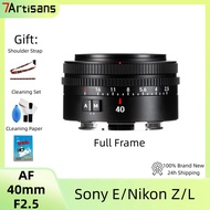 7Artisans AF 40mm F2.5 Full Frame Lite Series Auto Focus Lens for Sony E/Nikon Z/L Mount a7m2 z5 a7c