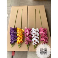 Bunga Orkid Latex 1 Pcs Orchid Flower Gubahan Orkid Pokok Pasu Daun Orkid Artificial Flower