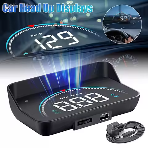 【F2-MAX111】M8 Car HUD Head Up Display OBD2 Overspeed Warning Auto Electronic Water Temperature LED D