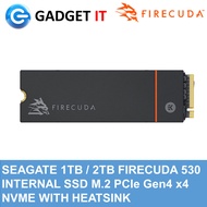 SEAGATE FIRECUDA 530 1TB / 2TB INTERNAL SSD M.2 PCIe Gen4 x4 NVME WITH HEATSINK,3D TLC NAND (ZP2000G