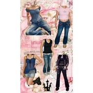 Y2k Shirt Gothic Jeans Plaid Mini Dress Sequin Top y2k Jeans