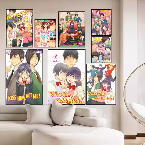 Anime K-kiss Him Not Me-e Movie Sticky Posters Retro Kraft Paper Sticker DIY Room Bar Cafe Aesthetic