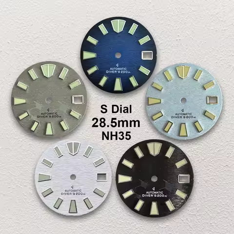 28.5mm Bat S Dial Fit NH35/NH36/4R/7S Automatic Movement C3 Green Luminous High-Quality Watch Modifi