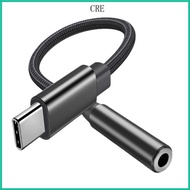 CRE Type C to 3 5mm Headphone Jacks Adapter USB C Audios Dongle Cable Cord 11cm