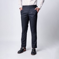 VENGOZ - Men's Formal Pants Classic Buckle Gurkha Pants Dark Grey