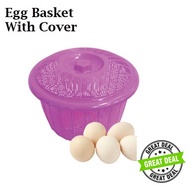 SMART CHOICE [ Local Ready Stocks ] Plastic Egg Basket With Cover Bakul Telur Plastik Dengan Penutup