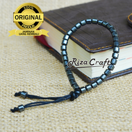 Gelang Tasbih 33 Butir Batu Blustin Hitam ASLI Alam Natural ORIGINAL Unik Etnik Cantik untuk Pria Wa