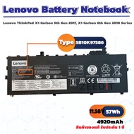 (ส่งฟรี ประกัน 1 ปี) Lenovo Battery แบตเตอรี่ โน๊ตบุค Lenovo SB10K97587 SB10K97586  for Carbon 5th G