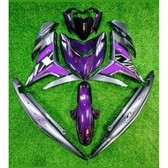 COVERSET Y15ZR V1/V2 PURPLE GREY MX KING STICKER TANAM CLEAR