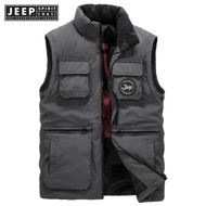 Jeep Spirit 1941 Estd Mens Vest Down Cotton Sleeveless Camback Work Clothes Vest Coat Spring and Aut